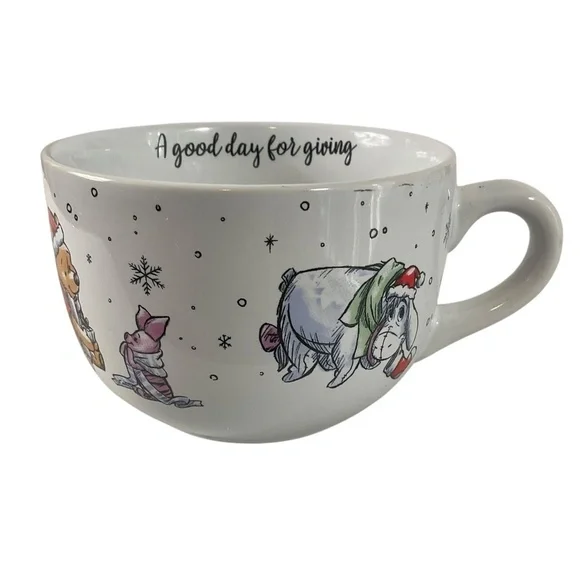 Disney Winnie the Pooh Christmas Coffee Mug Zrike Oversized Holiday Soup Mug - Picture 1 of 11